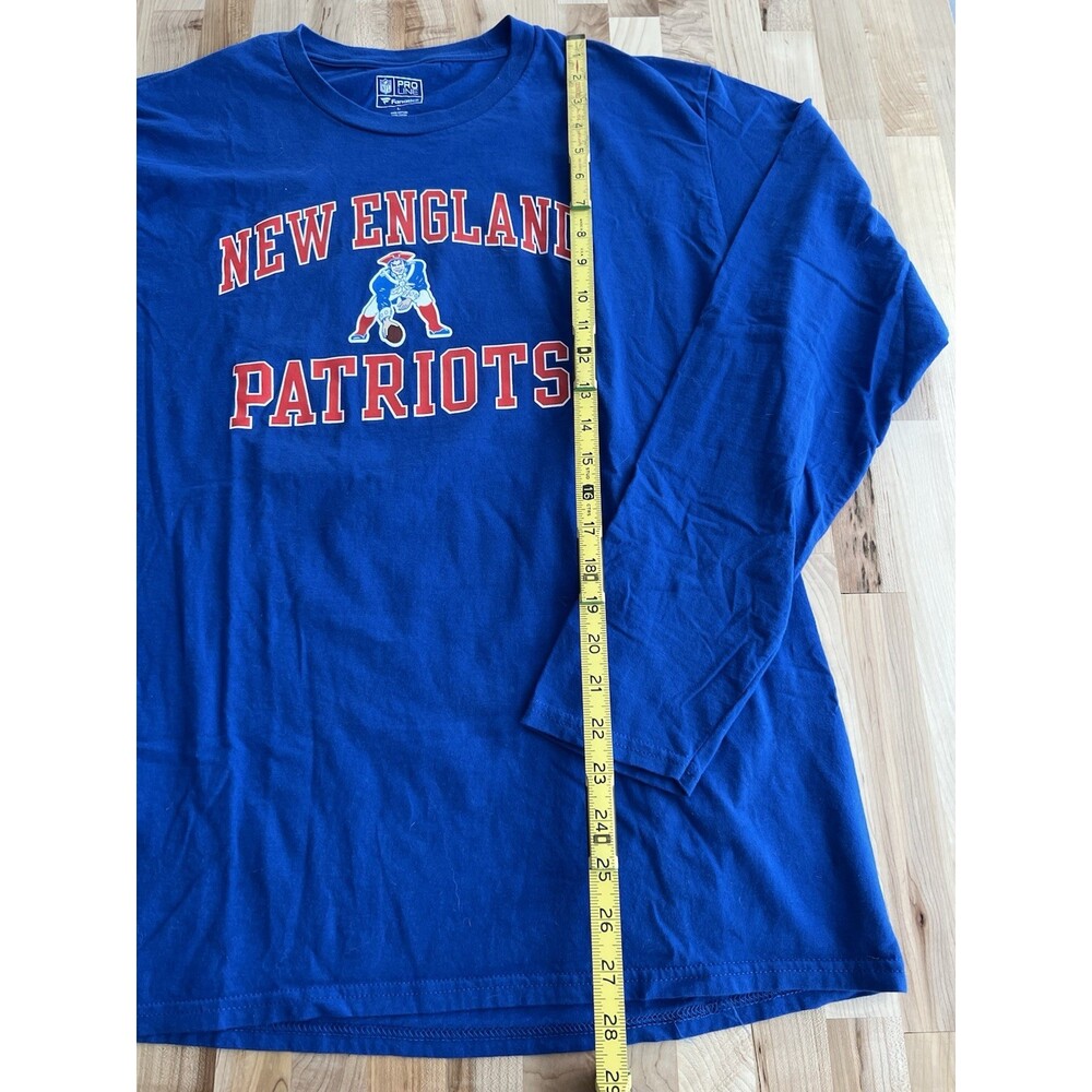 New England Patriots Long Sleeve Tee NFL Pro Line Blue Logo 100% Cotton Unisex L - Picture 5 of 5